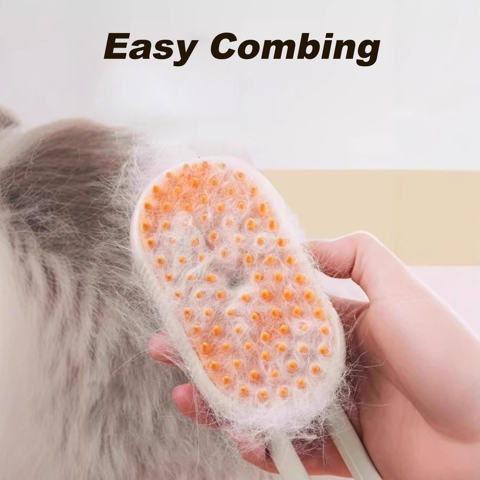 Puffease Spritz Defur Comb, Catzcomfort Reinigungsbürsten, 3 in 1 Spritz Defur Kamm für Katzen Hunde, Haustierspray Haarentfernungskämme (Weiß)