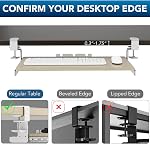 Keyboard Tray Under Desk Pull Out with Extra Sturdy C Clamp Mount System, 27.3 (32.5 inch Including Clamps) x 11 Inch Slide-Out Platform Computer Drawer for Typing Vintage AX01WG01