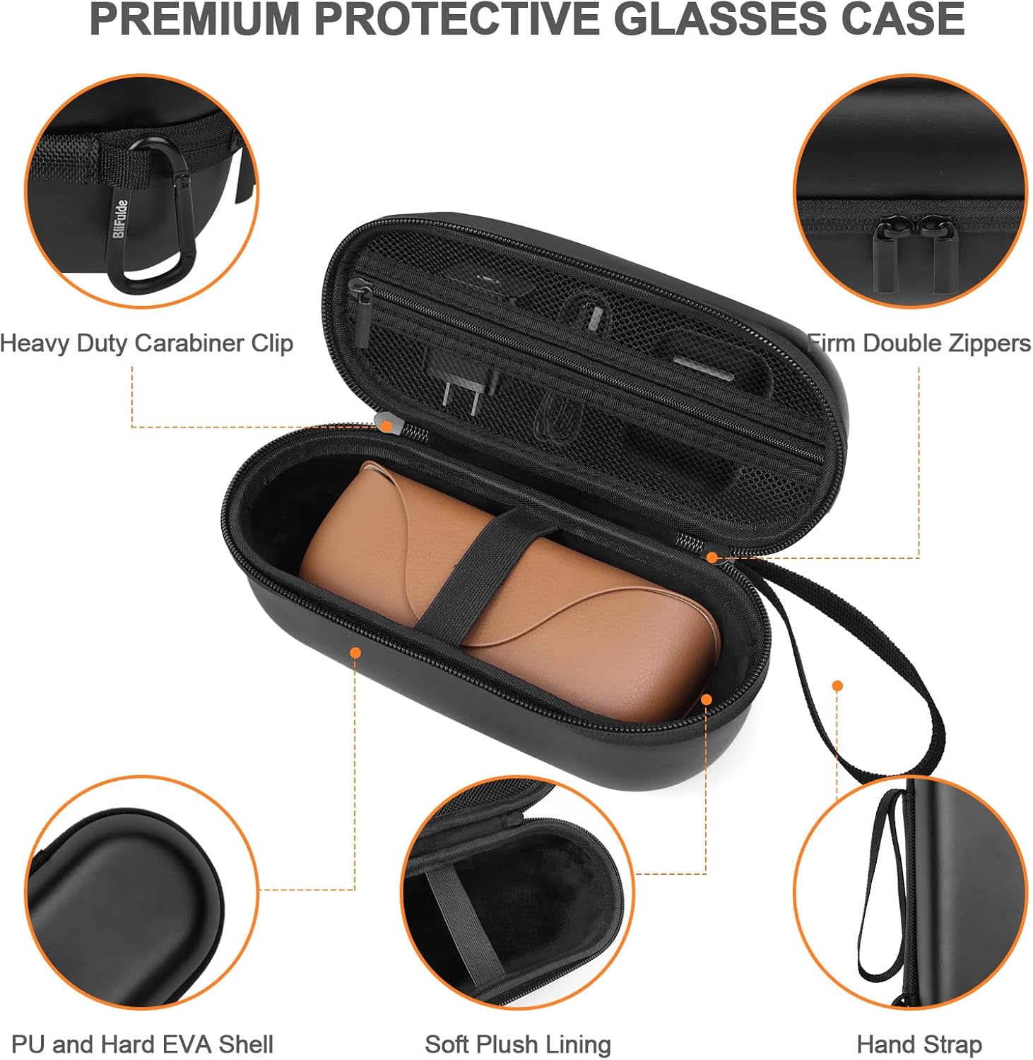 Hard Glasses Case Compatible with Ray-Ban Meta Wayfarer, Skyler, Headliner Smart Glasses Charge Box All Accessories - Image 2