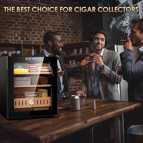 Miniatura 7 de Humidor eléctrico termostático de 50 litros, 300 unidades de humador de cigarros grande, gabinete de control de temperatura de enfriamiento y