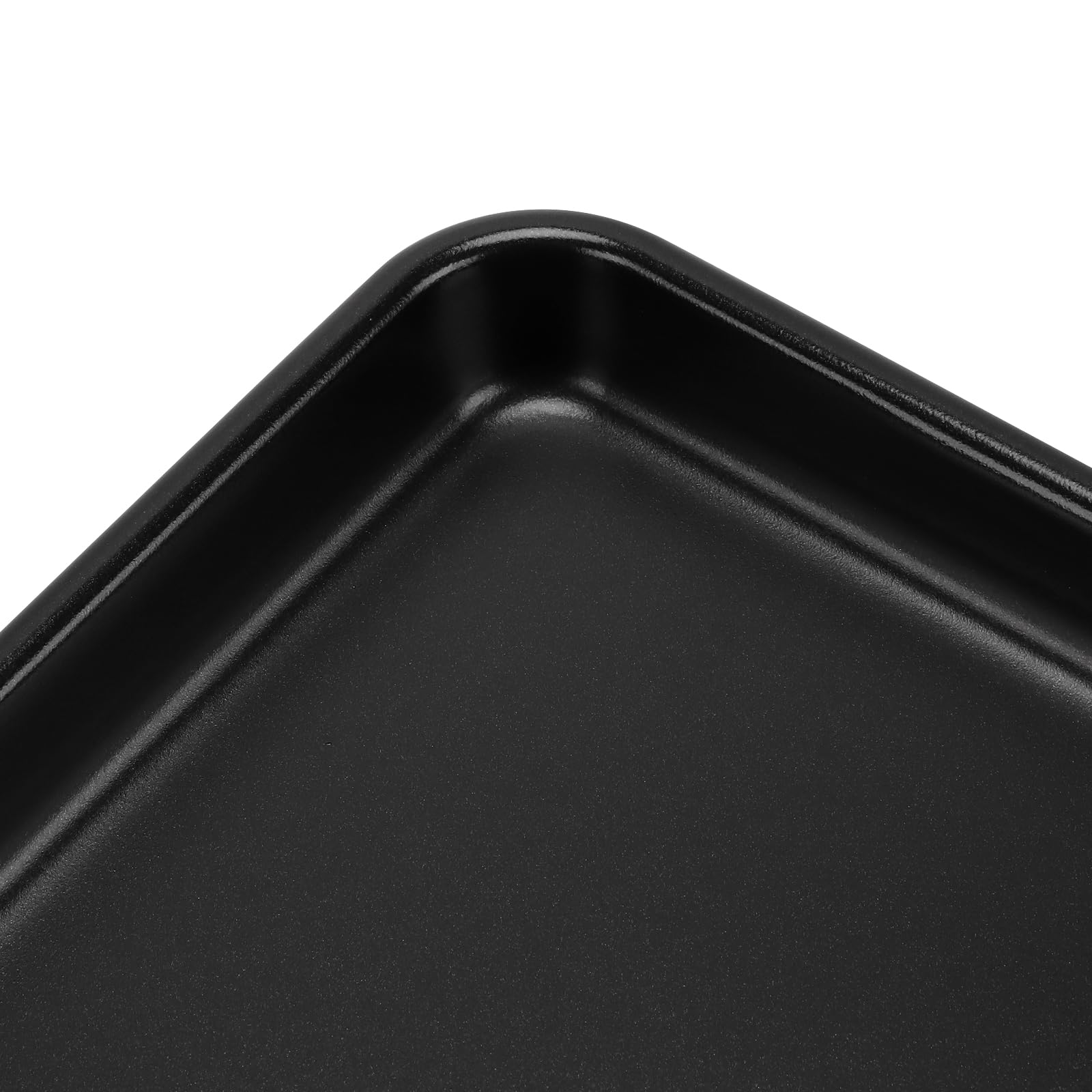 Set di 3 Teglie da Forno Rettangolari in Acciaio al Carbonio Antiaderente, 39,3 x 27 x 2,5 cm, Nero, per Torte e Pizza