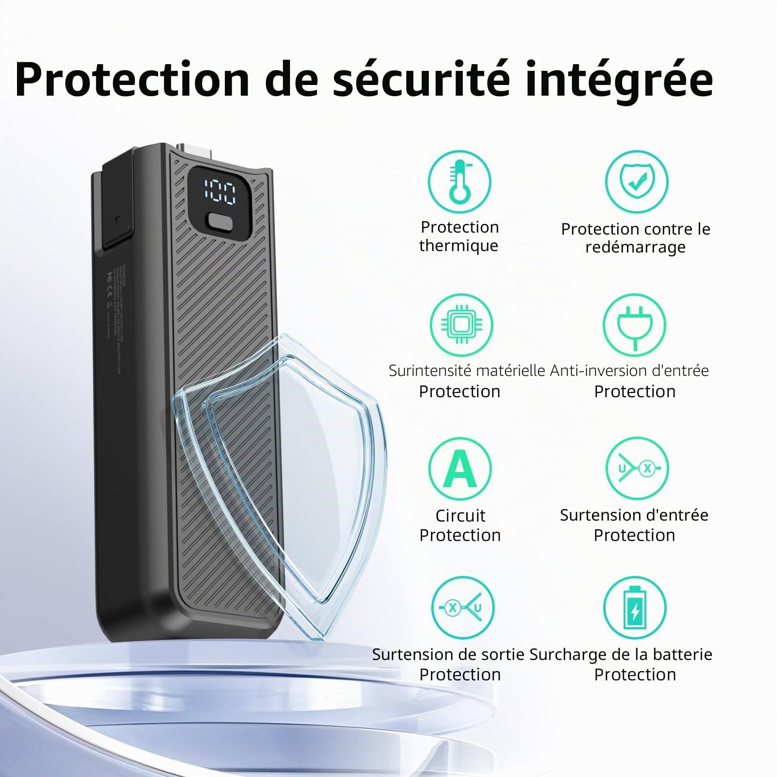 Poignée de batterie de mise à niveau avec affichage LED Compatible avec DJI Osmo Pocket 4 et Pocket 3 Caméra, poignée de batterie de charge rapide 5000mAh 22,5W pour Xtra Muse/Pocket 3, filetage de 1