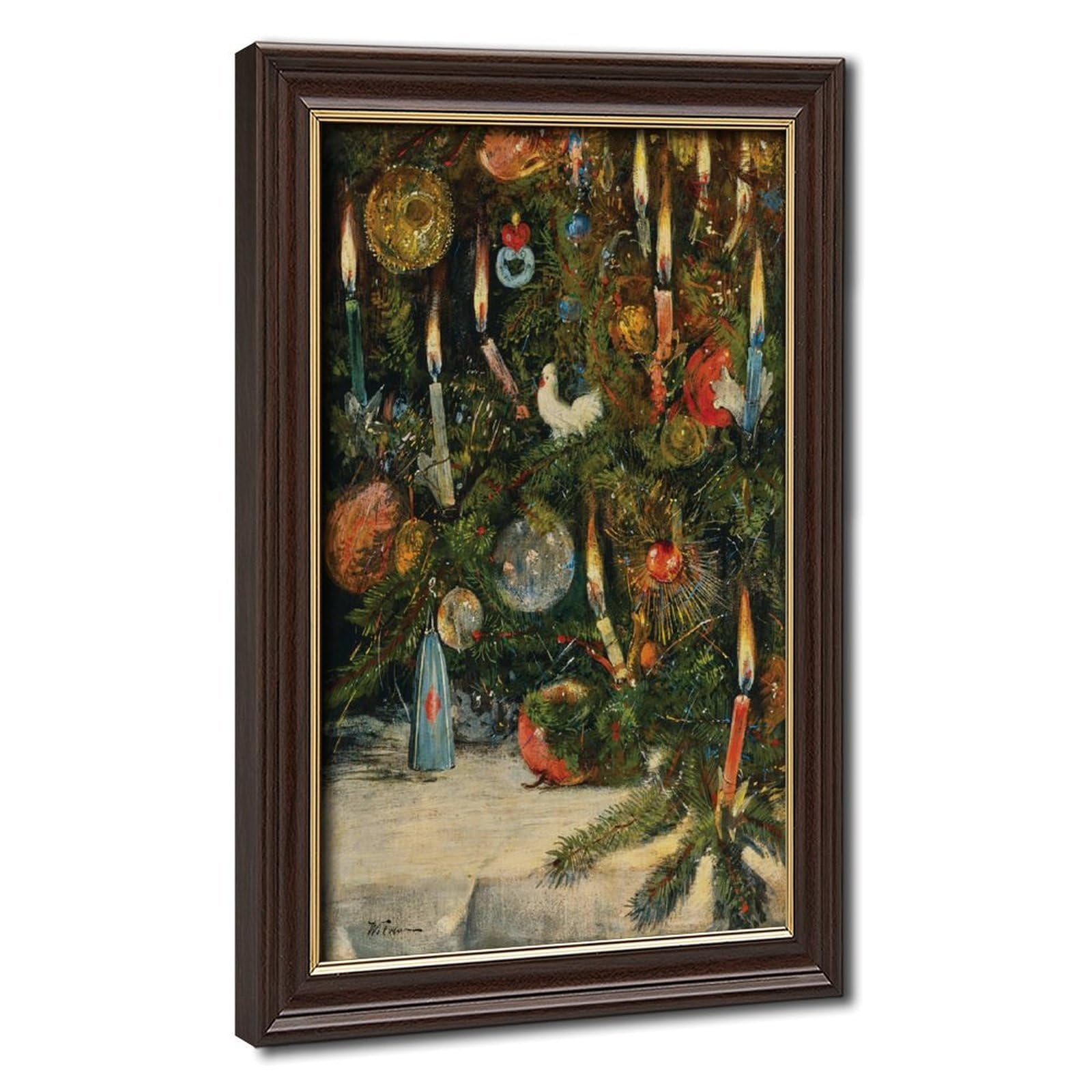 WCYB Impression sur toile de Noël avec lumières par Rudolf Bernhard Willmann - Décoration murale - Cadre à suspendre - 61 x 91,4 cm