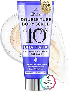 Elvira KP Bump Eraser Foot & Body Scrub, Exfoliating Scrub for Keratosis Pilaris, Smooth Skin with 10% AHA BHA & Niacinami...