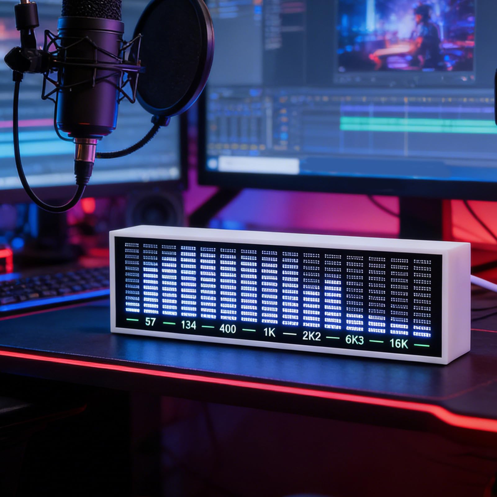 Generic Światło Sterowane Dźwiękiem LED, Wyświetlacz Widma Synchronizacji Muzyki Oświetlenie Otoczenia z Wbudowanym Czujnikiem Dźwięku do Kina Domowego KTV Party Gaming Room Smart Home