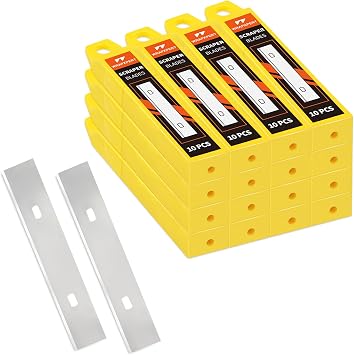 شفرات مكشطة WRAPXPERT 4 بوصة 160 PCS Razor Scraper Blade 4 "شفرات حلاقة بديلة للأرضيات ، زجاج ، طلاء