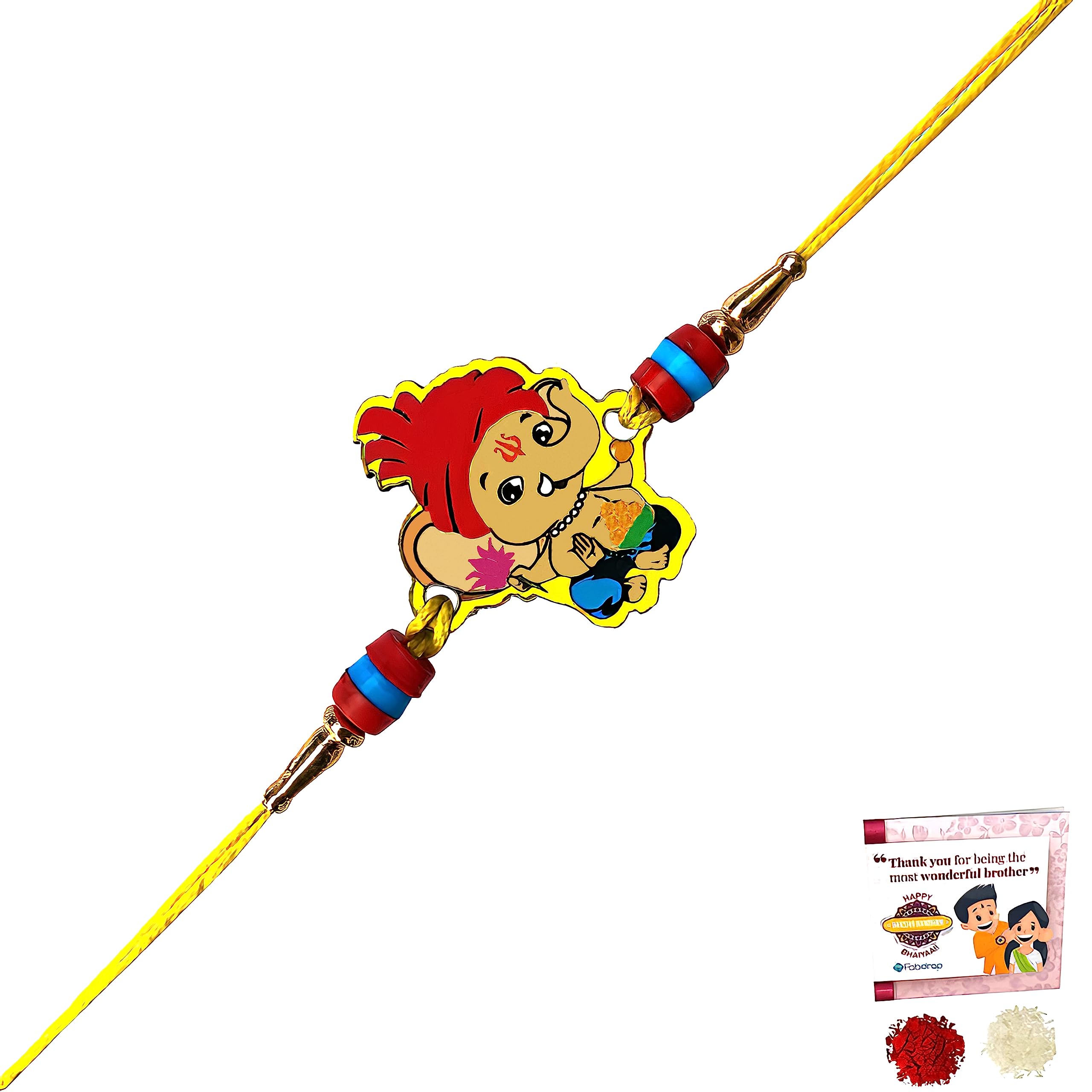 Fabdrap - Cute Cartoon Rakhi for Kids Baby Brother/Sister - Rakhi with Greeting Card (BalGanesha) (B0CBFK29J1) Amazon Price History, Amazon Price Tracker