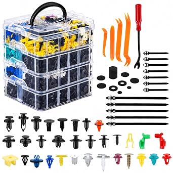 1498pcs Car Trim Clips Kit, Universal Auto Fasteners with Removal Tools