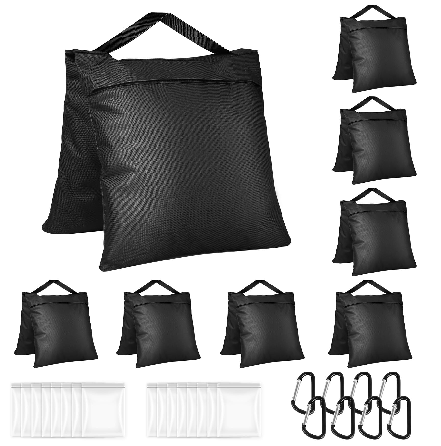 Evekea 8 Packs Sandbags Weight Bags for Photo Studio, Heavy Duty Saddlebag for Canopy, Umbrella Base, Backdrop Stand, Photo Tripod, Picnic Table,