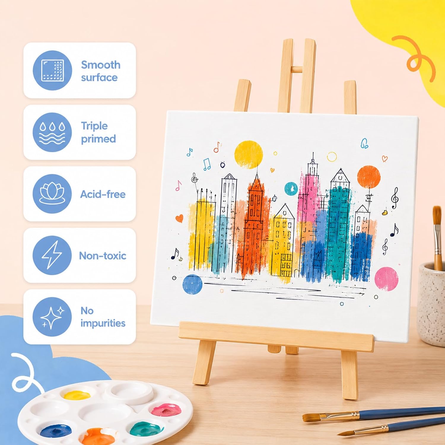 Canvas Boards for Painting 4 Pack 8x10 Inch Blank Canvas Panels