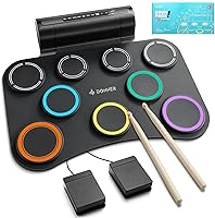 Donner DED-20(SE) Roll-Up Electric Drum Pad - 9 Pads Quiet Practice Set, Built-in Speakers, 40 Free Lessons for Kids Beginners