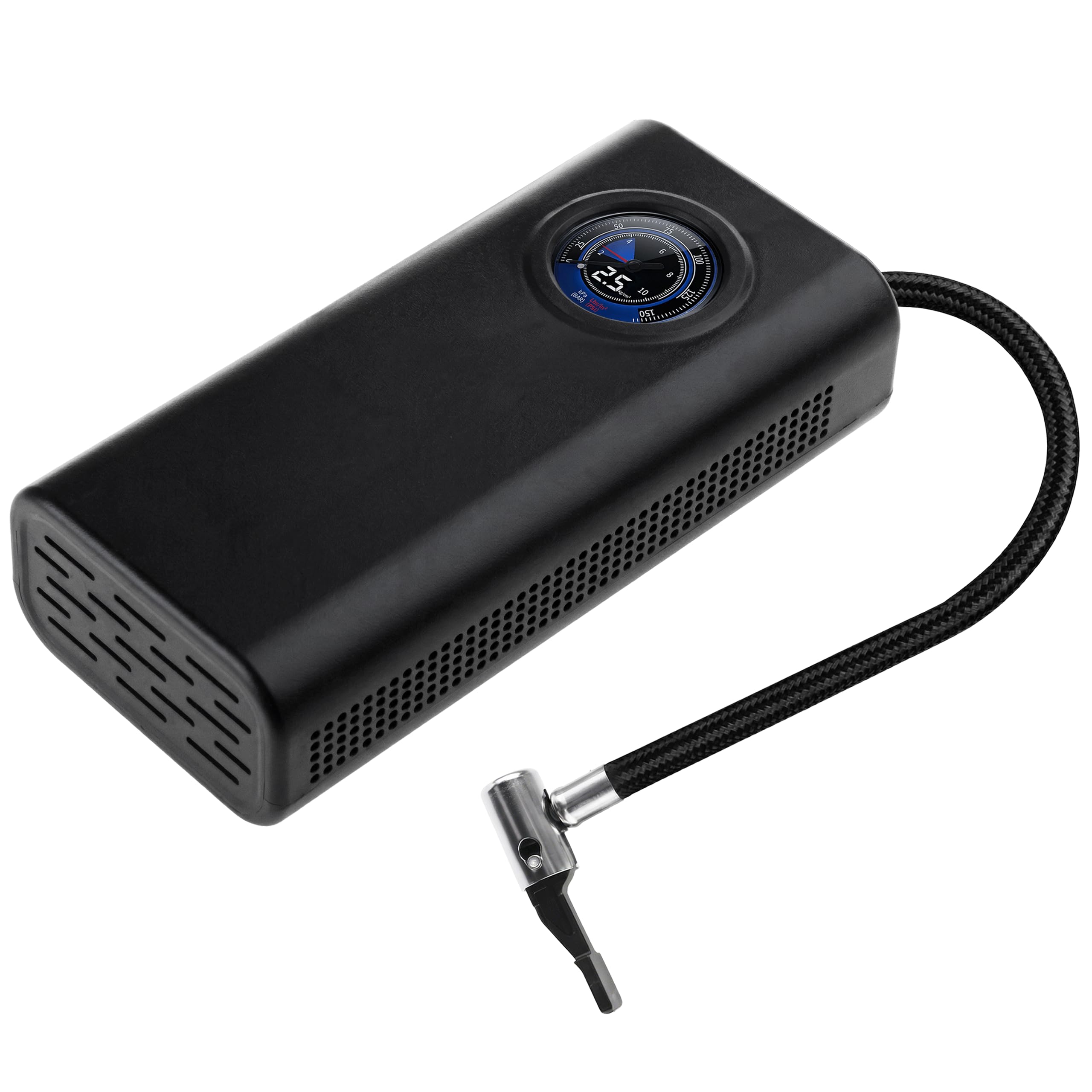 KRUMAD Pompka powietrzna bezprzewodowa do roweru elektryczna, akumulatorowa pompka rowerowa z manometrem, USB pompa powietrza, mini kompresor do samochodu, pompka do motocykla, piłek, akcesoria