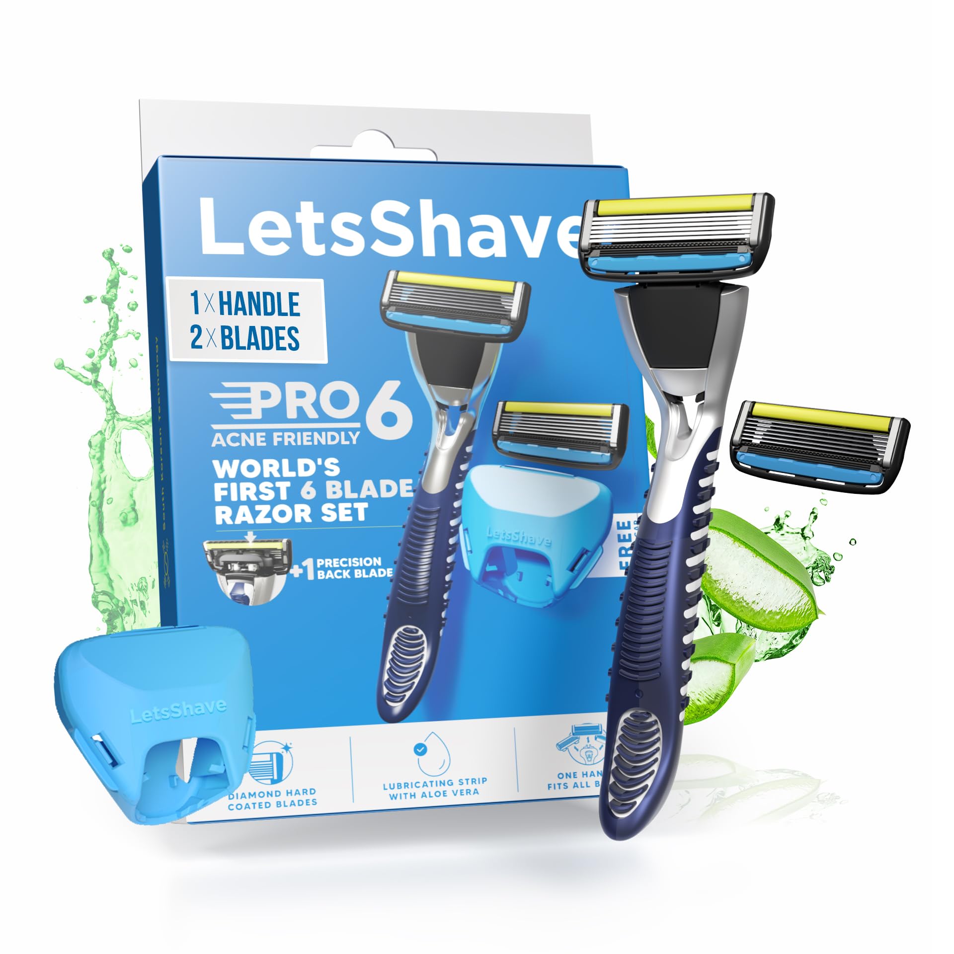 LetsShave Pro 6 Acne Friendly Razor for Men | Anti-Acne Shaving Kit with 1