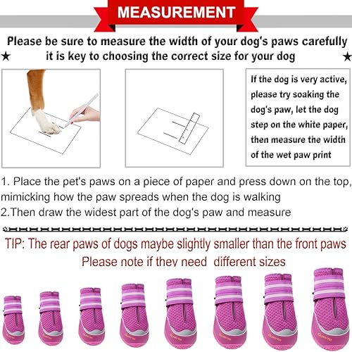 Miniatura 8 de QUMY 4 zapatos de perro para pavimento caliente, botas de perro medianas y grandes y protectores de patas para protección contra el calor en verano,