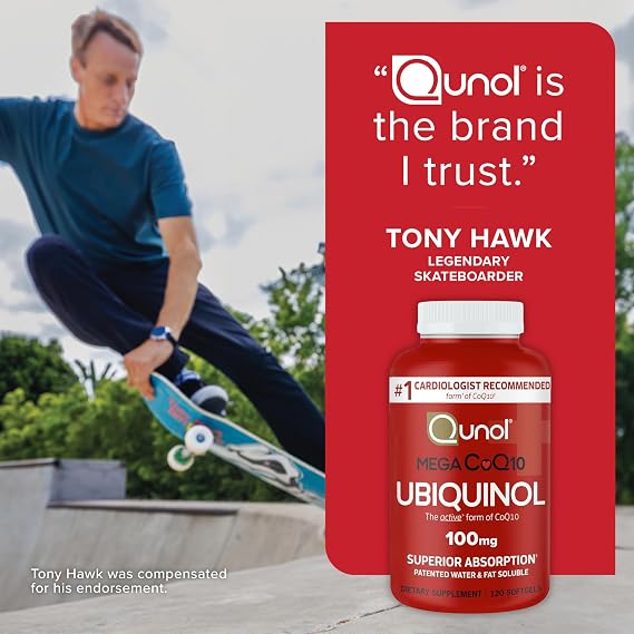 Qunol Mega Ubiquinol CoQ10 100mg, Superior Absorption, 120 Softgels