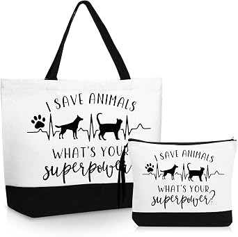 Paterr Vet Tech Appreciation Gifts Tote Bags Canvas Makeup Bag