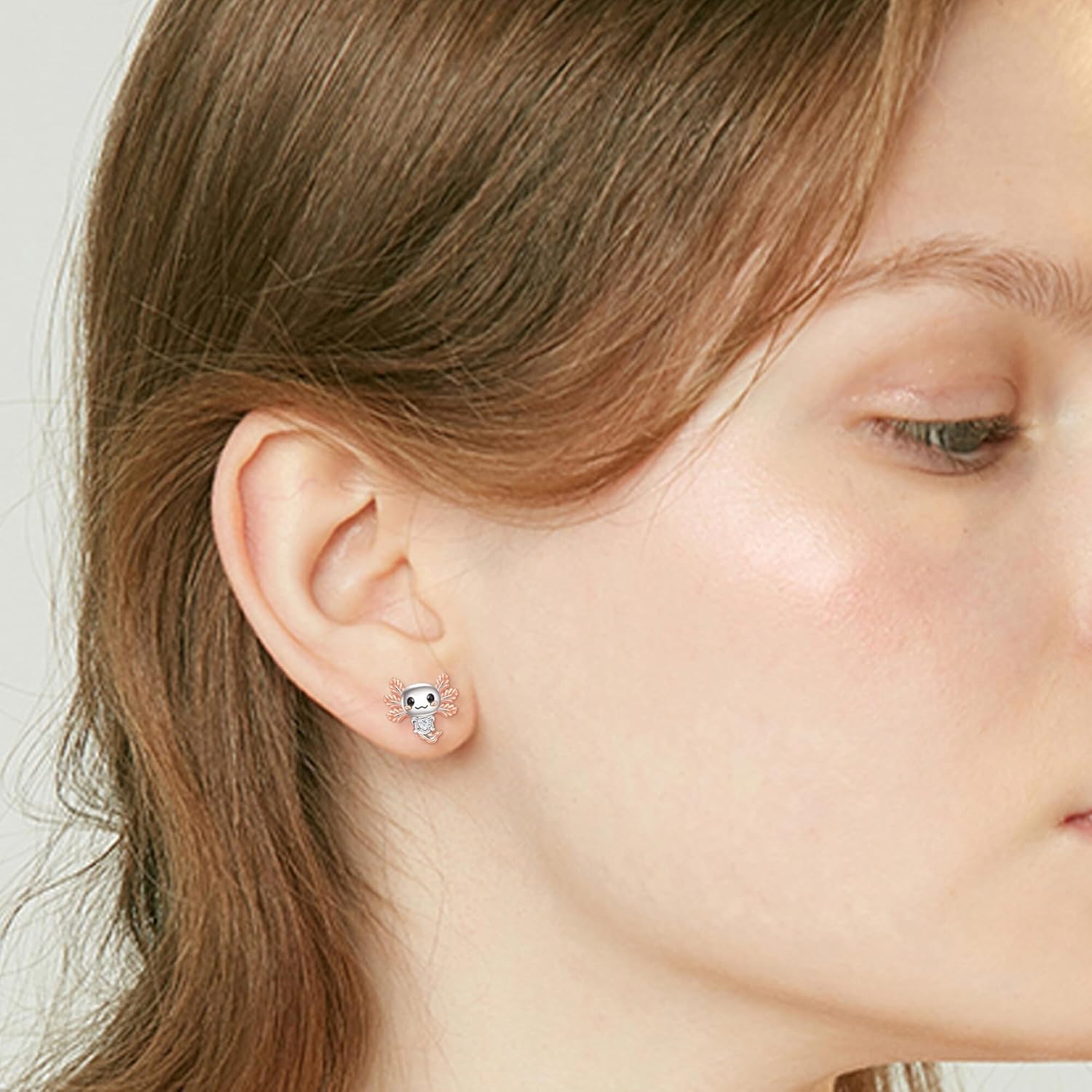 Axolotl Earrings 925 Sterling Silver Hypoallergenic Cute Axolotl Jewelry Gifts for Women - Image 2