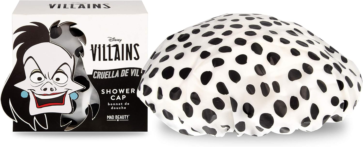 MAD BEAUTY Disney Villains Cruella de Vil Shower Cap, 101 Dalmatians