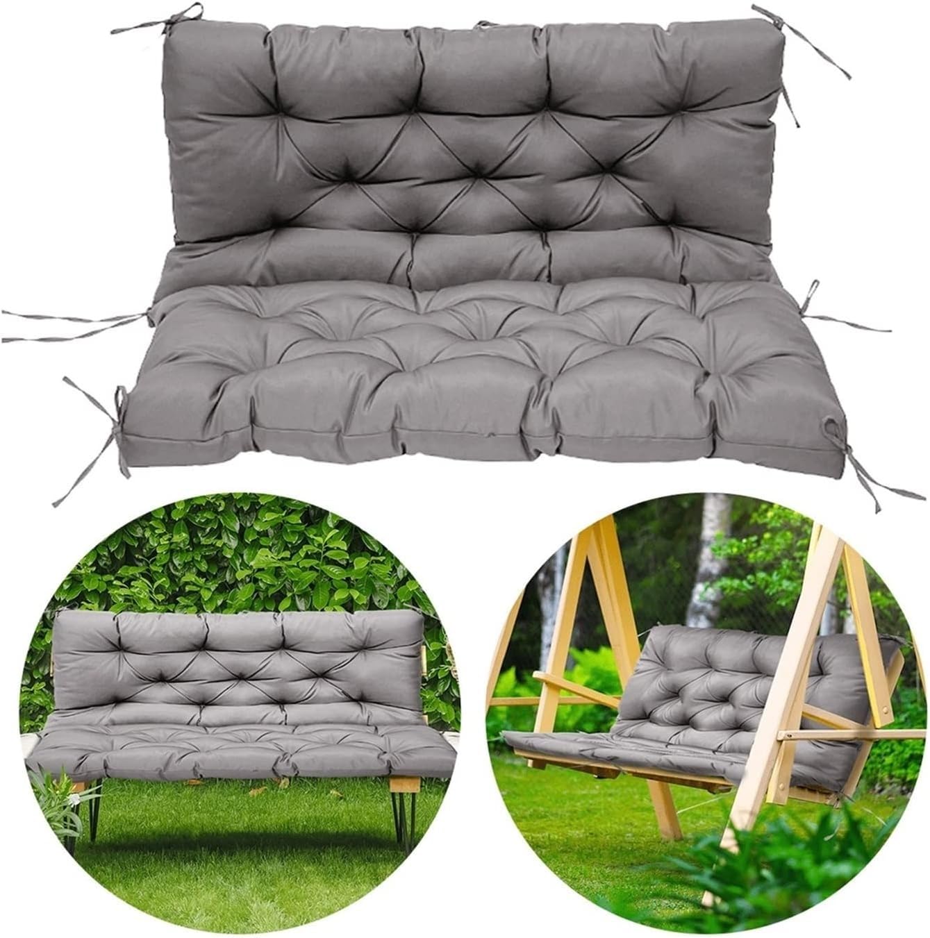 Cuscini per dondolo da esterno, cuscino per panca da giardino per mobili da giardino, cuscini di ricambio per sedie a sdraio a 3 posti, resistenti e confortevoli, per veranda, patio, sedie antiscivolo