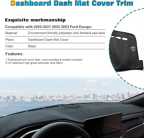 Miniatura 3 de Xotic Tech - Tapete para consola central, precortado, antideslizante, protector contra deslumbramiento, protector contra el sol, cubierta negra