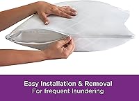 Vista 6 de Juego de 2 protectores de almohada AllerEase estándar/Queen – Equilibrio de temperatura, recomendado por alergólogos, protectores transpirables