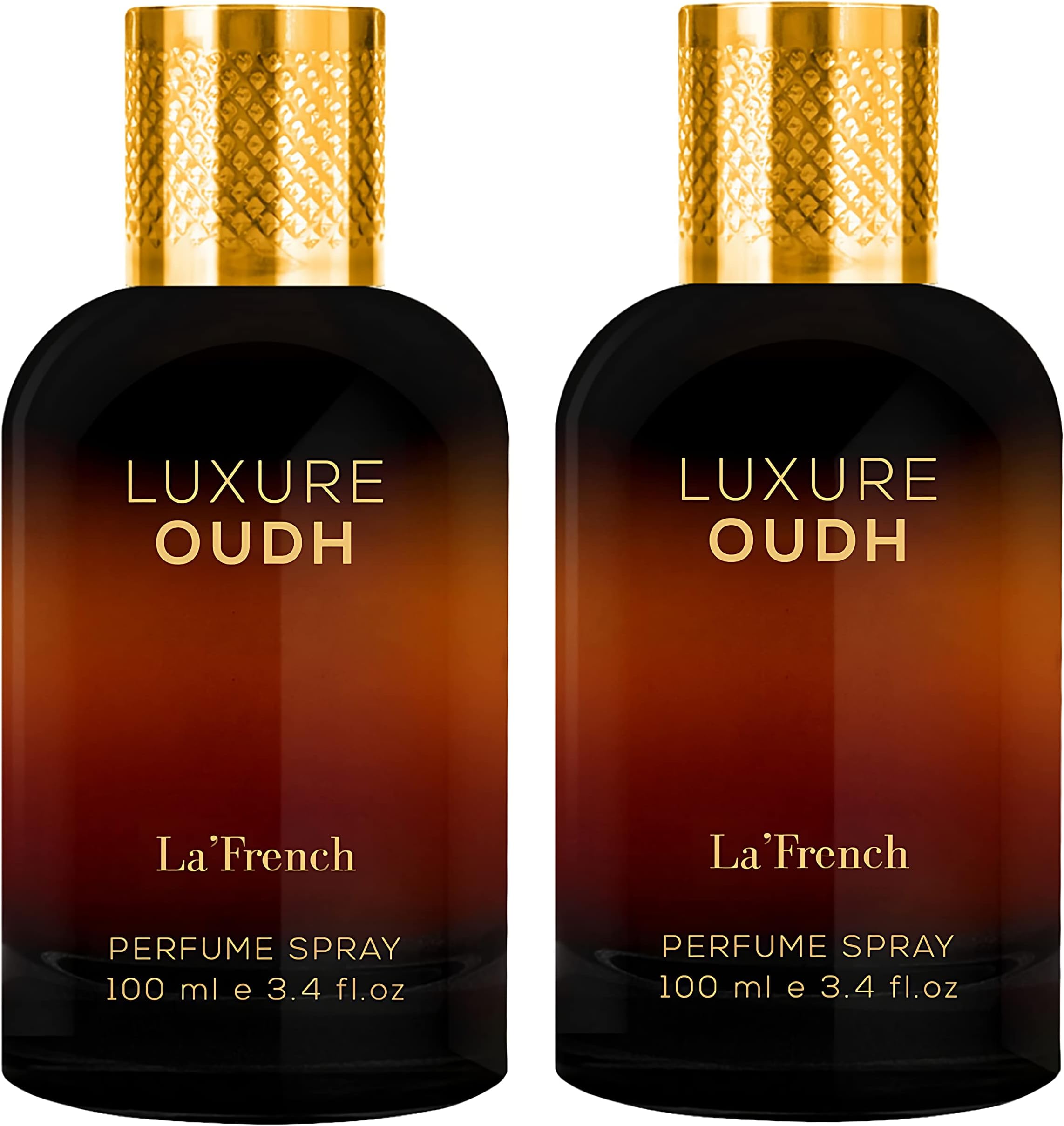 LA' French Luxure Oudh Liquid Perfume For Men 100Ml|Premium Luxury Long Lasting|Edp Fragrance Scent|With Amberwood Oud Vetiver Rose & Woody|Gift For Husband Boyfriend Pack Of 2