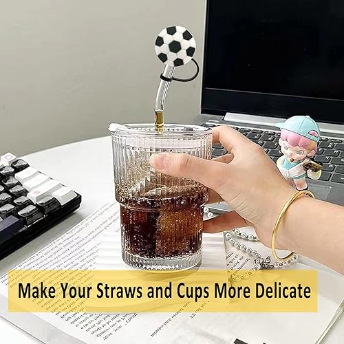 Miniatura 6 de 6 tapas de pajita, cubiertas de silicona para pajillas, tapas de paja para vasos, puntas de popote a prueba de salpicaduras, cubiertas reutilizables