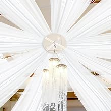 DUOBAO White Ceiling Drapes 5x20FT 4 Panels Sheer Curtains for Weddings