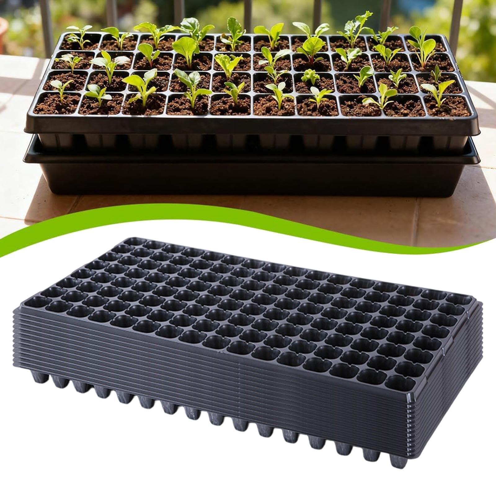 Homyl 12 Pezzi Vassoi per Piantine da con Vasi di Avviamento per Piantine Alveolari, Vasi di Propagazione Portatili per Fiori, Giardino Interno, 128 Celle