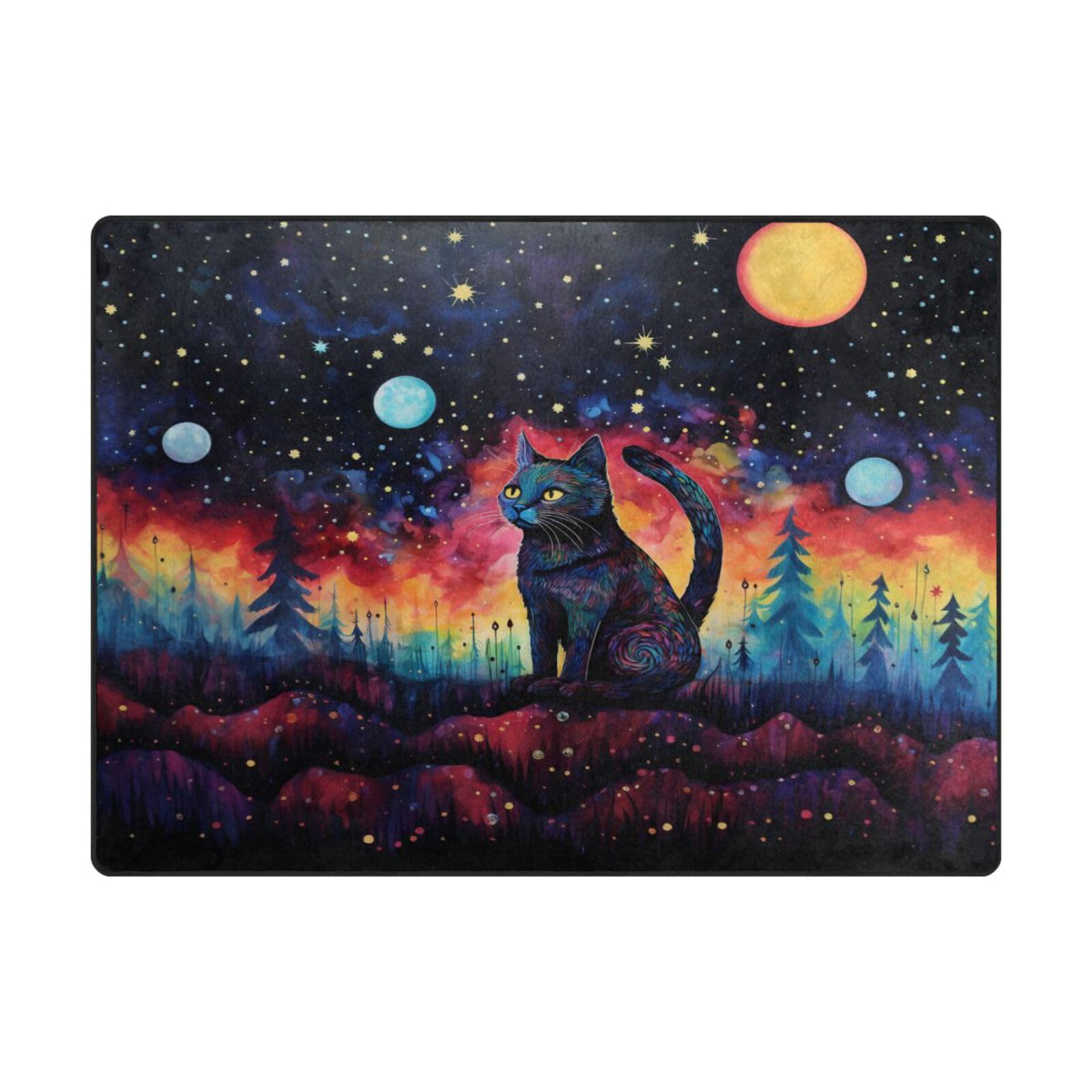 Tapis doux univers galaxie loup pour créer un cocon de sérénité à la maison