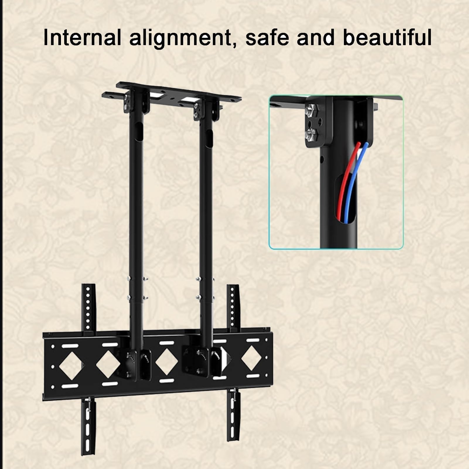 Soporte de Techo para TV, Doble Poste, telescópico, con inclinación Ajustable, para Pantallas Planas LED de 40 a 85 Pulgadas, Compatible con VESA hasta 600 x 400 mm