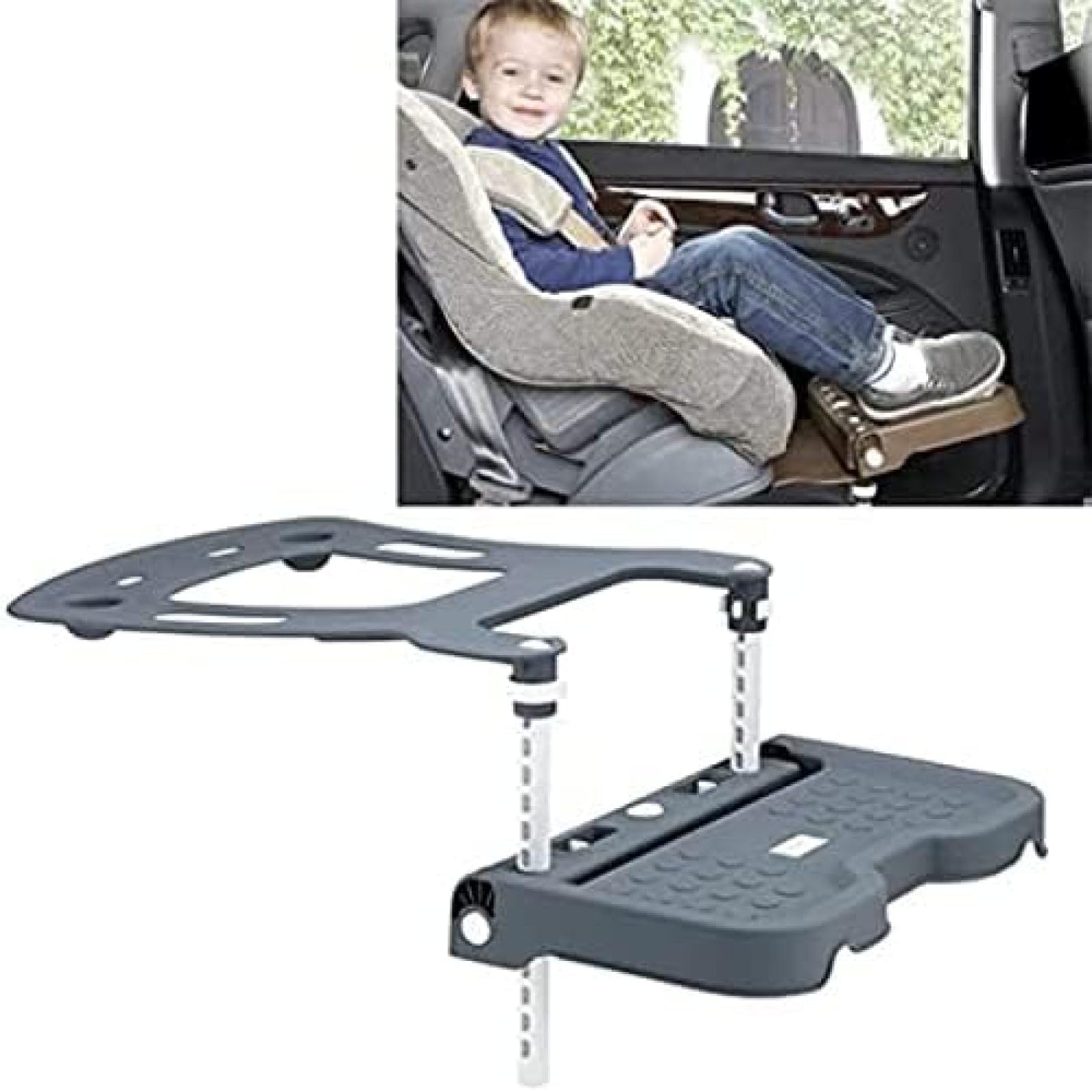 Poggiapiedi per Bambini O Neonati Compatibile con Seggiolino Auto, Altezza Regolabile, Accessori per Seggiolino Auto Pieghevoli per Bambini,Grigio,YUYANAIAI
