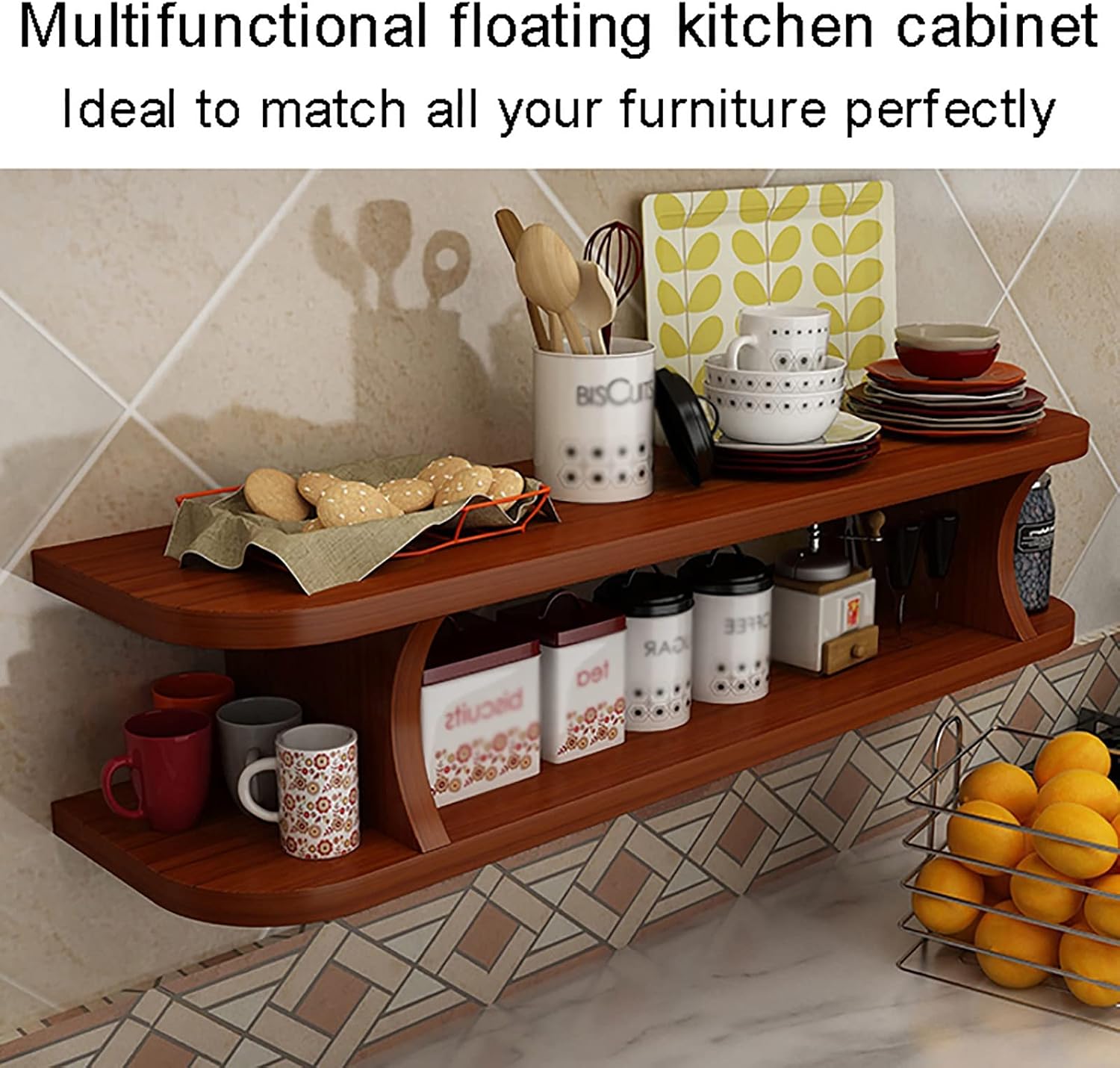 Wall Mounted TV Unit,Floating TV Stand Cabinet,TV Shelf Decorative,Multifunctional Storage Shelf,Entertainment Center Cabinet Component For Home And Office ( Color : Wood Color , Size : 60x20x13cm )