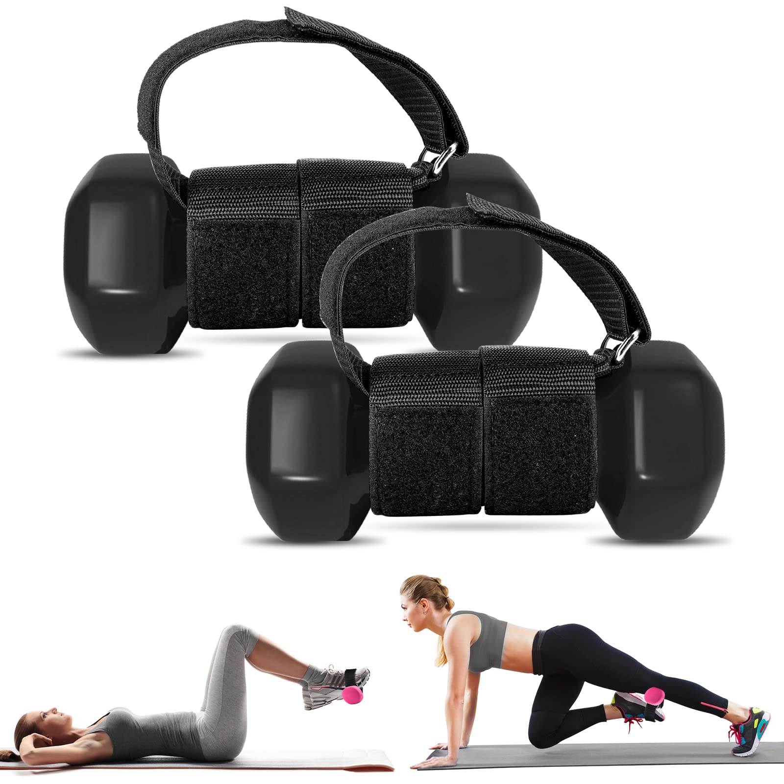 Weight Lifting Tibialls Trainer, 2PACK Adjustable Weight Dumbbell Ankle Straps for Knees Over Toes Tibia Dorsi Calf Machine, Tibialsi Bar Leg Weights, for Gym, Home, for Men and Women