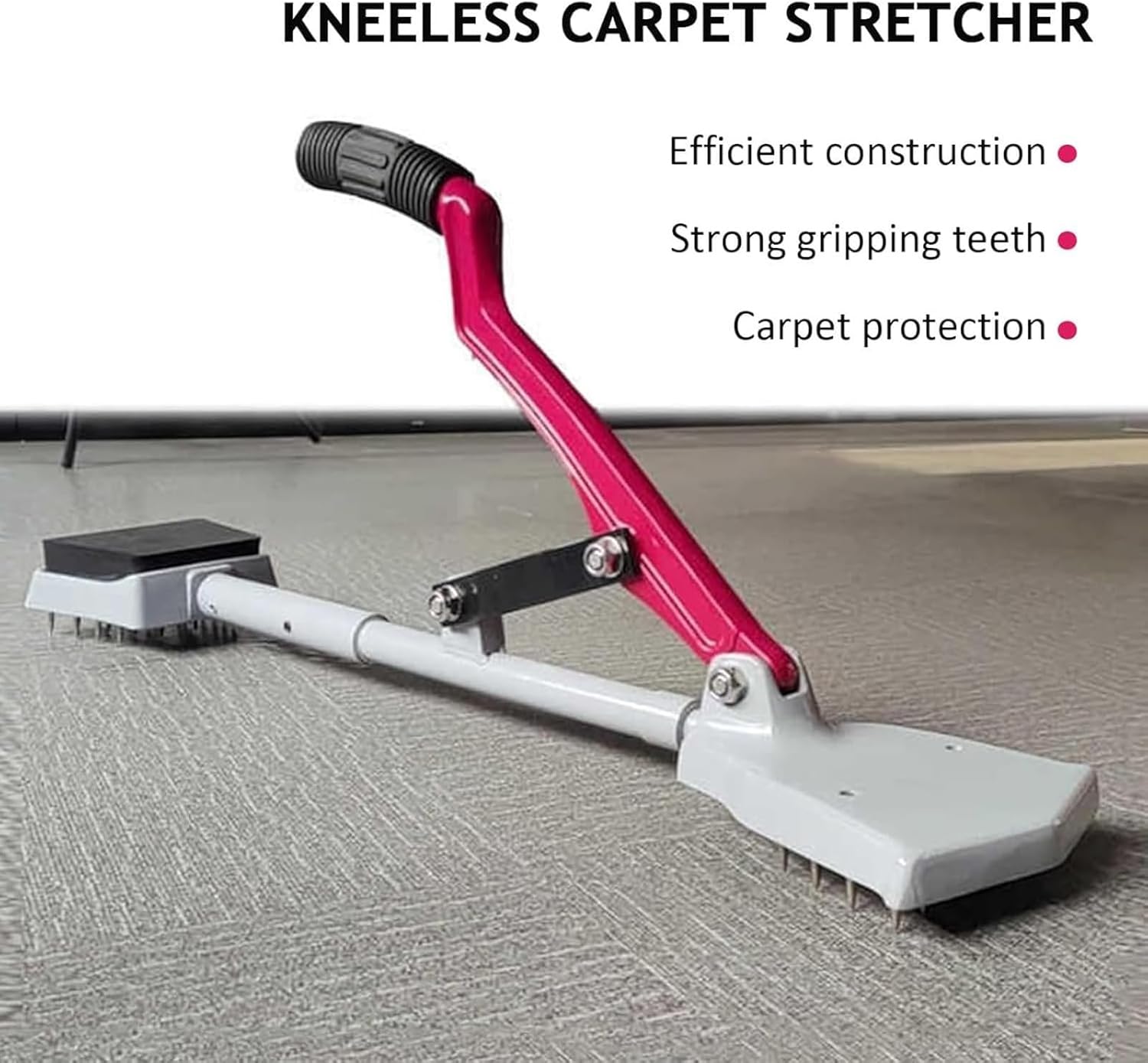 Carpet Stretcher Tool, Kneeless Carpet Stretcher Tool, with Soft Rubber Handle and Cushion, Robust and Stable Design, for DIY and Professional Flooring Installation for Home Commercial