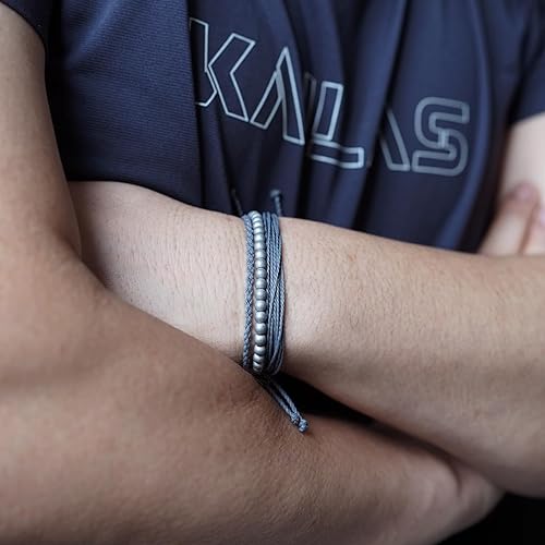 Miniatura 454 de Handmade Natural Stone Beaded Healing Bracelet Gift for Men Adjustable Rope String Bracelet