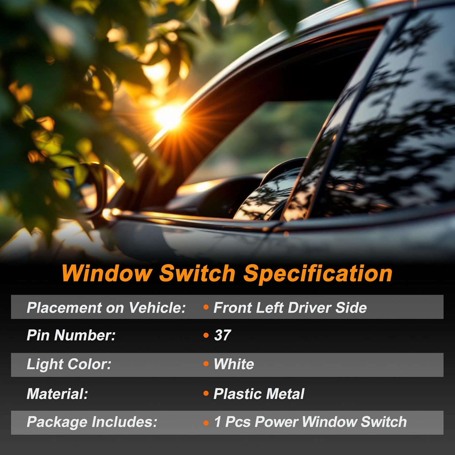 Power Window Switch for Honda Pilot 2009-2015 Window Control Switch for Acura TL 2009-2014 No.35750TL2A12 Front Left Driver Side