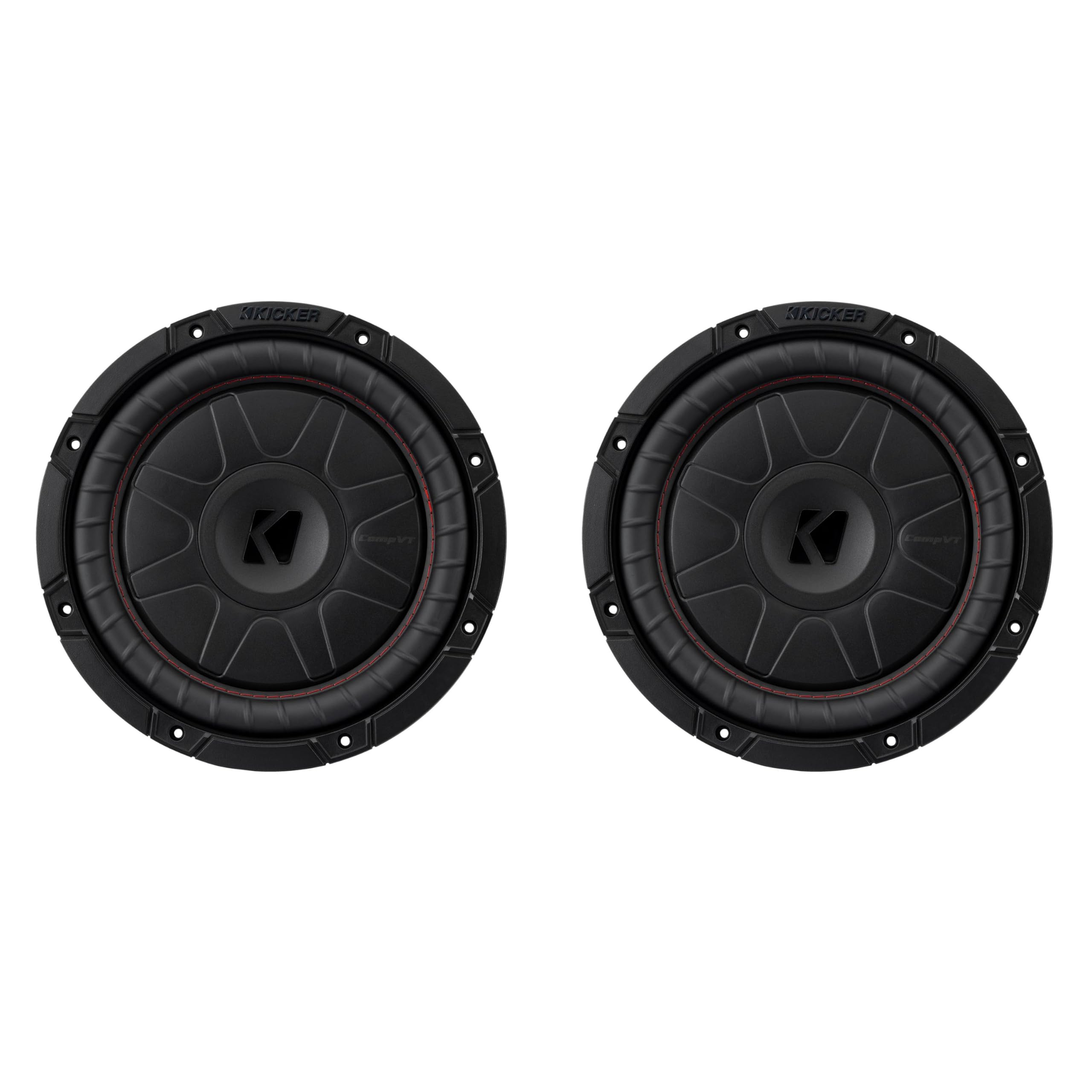 Kicker 52CVT10 CompVT 10-Inch (250mm) Subwoofer, 2-Ohm Bundle