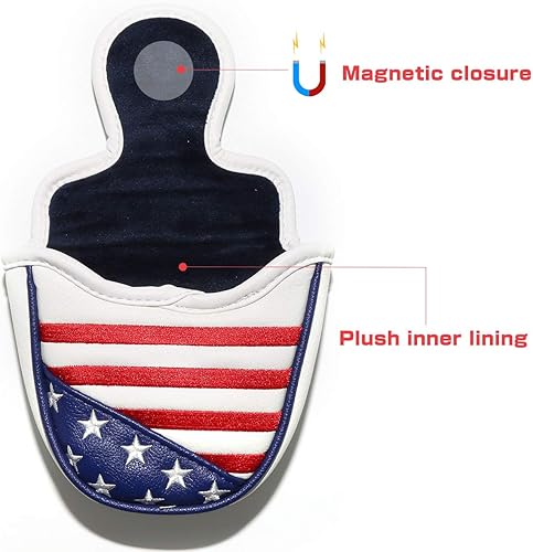 Miniatura 7 de Cubierta de palo para putter, cubierta para la cabeza de golf, protector de club, cierre magnético para Odyssey 2ball 2 Ball Two Ball Scotty Cameron