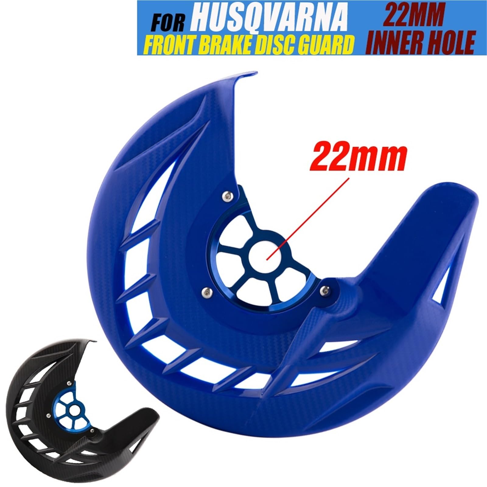 Convient pour Husqvarna 125 150 250 300 350 450 501 TC FC 2015-2024 Te FE 2016-2024 Couvercle de Protection de Disque de Frein d'essieu Avant 22 mm(Blue)