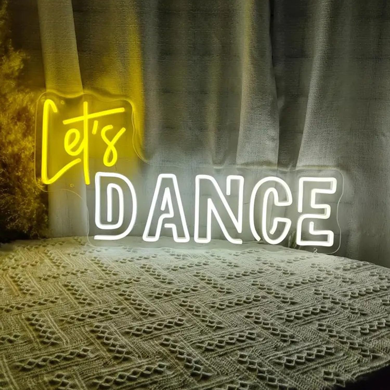 Let's Dance Neon Sign Let's Dance LED Neon Signs Light Wall Decor for Bedroom, Wedding, Birthday Dancing Party, Bar Shop Gifts for Girl Size: 20 inches