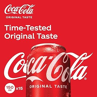 COCA-COLA Original Taste, Carbonated Soft Drink, Can 150ml, pack of 15