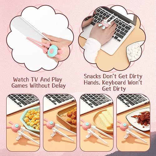 Miniatura 4 de 4 palillos de dedo de conejo para jugadores, palillos de papas fritas, pinzas para aperitivos, pinzas para dedos, divertidos palillos para alimentos