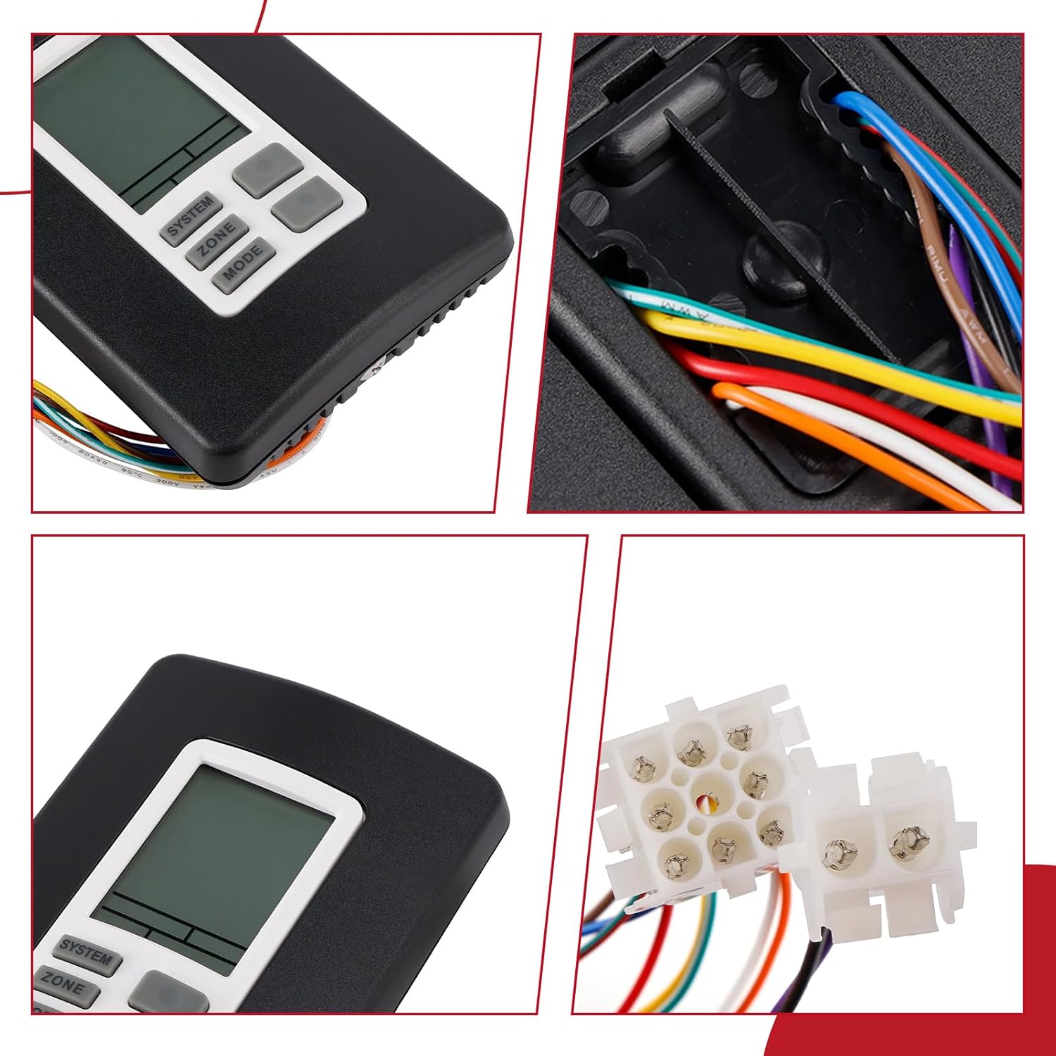 RV Digital Thermostat Compatible with Coleman Mach 9330A3341 9-Series Digital Zone Thermostat,12V Hot/Cool Temperature Control - Black