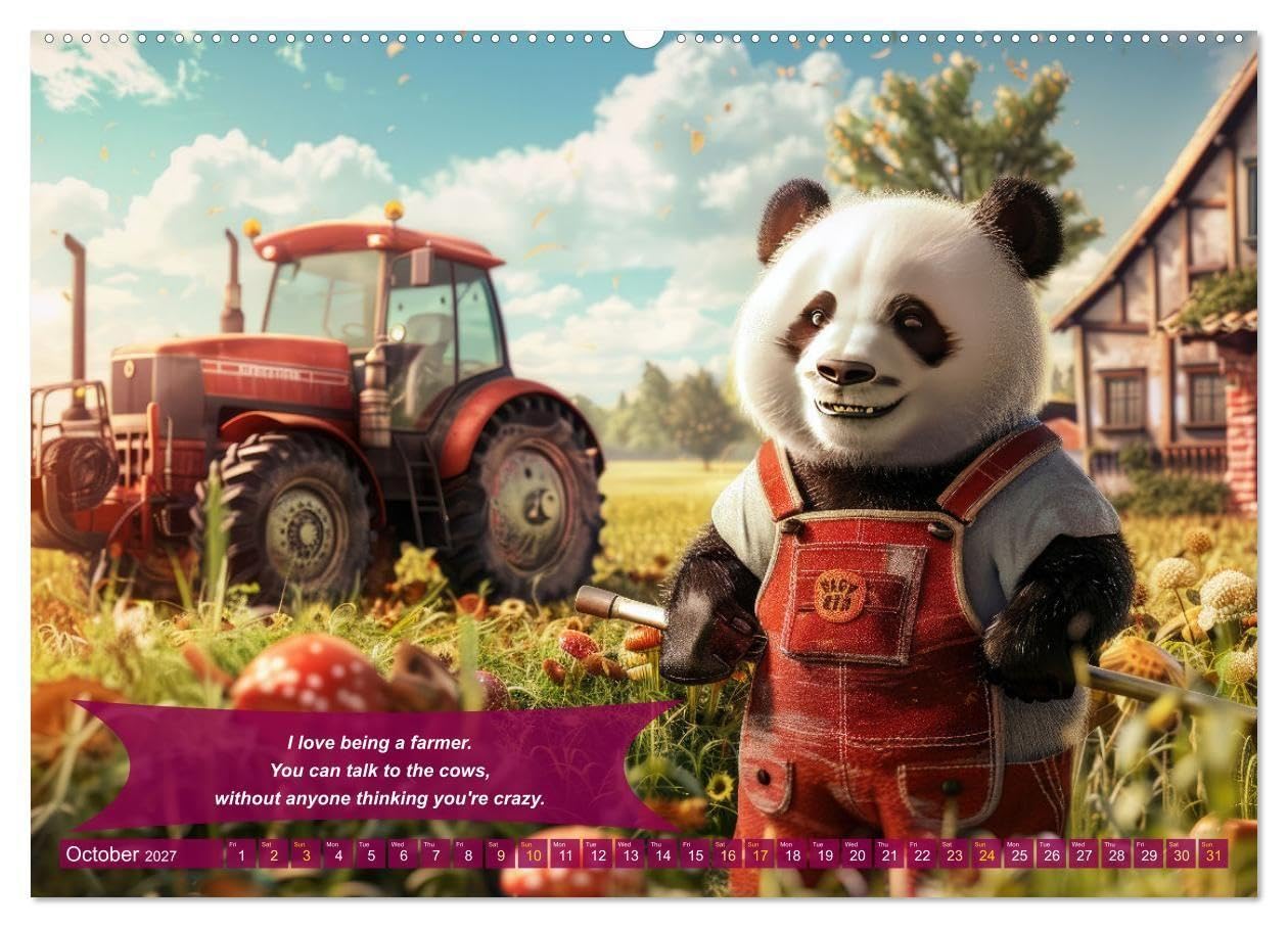 Funny charming animals as farmers (Wall Calendar 2027 DIN A2 landscape), CALVENDO 12 Month Wall Calendar: A funny calendar with animals in a farmer outfit