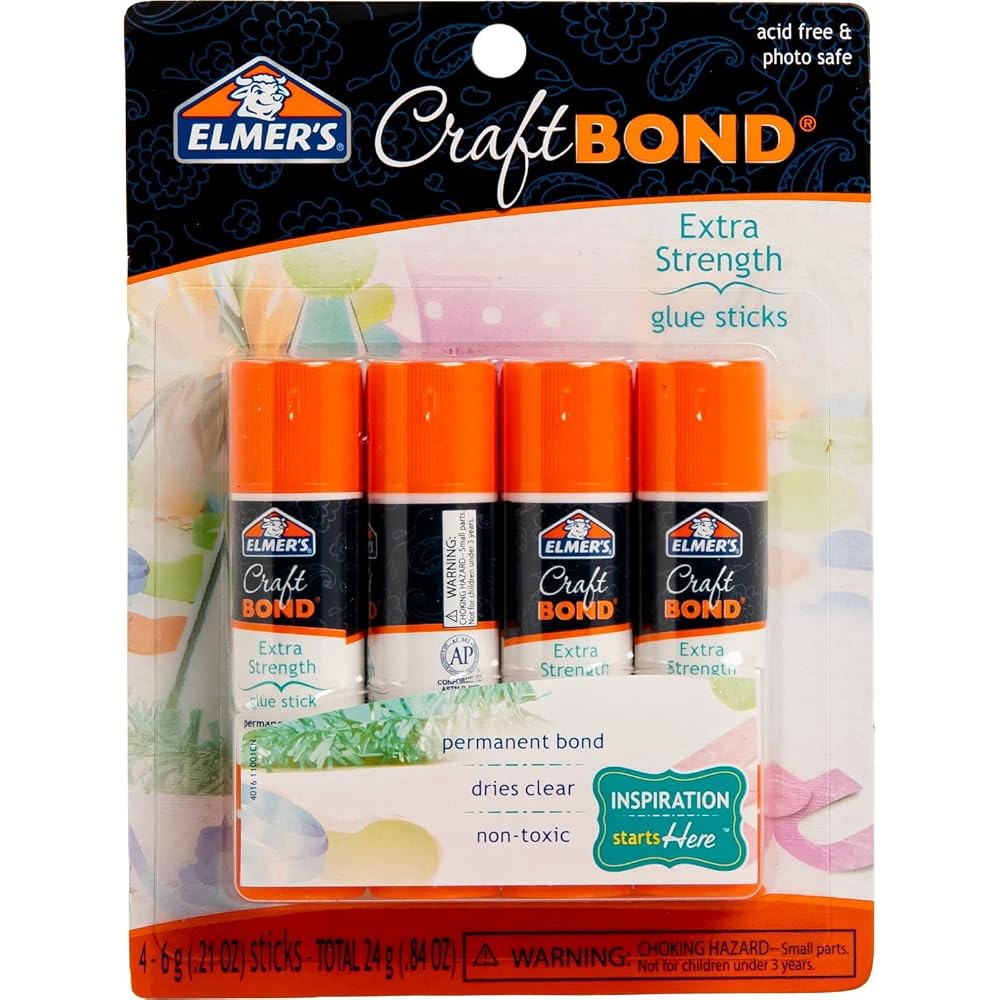 Elmers NOM484287 Extra Strength Glue Sticks, 4 Per Pack.21 Ounce Each