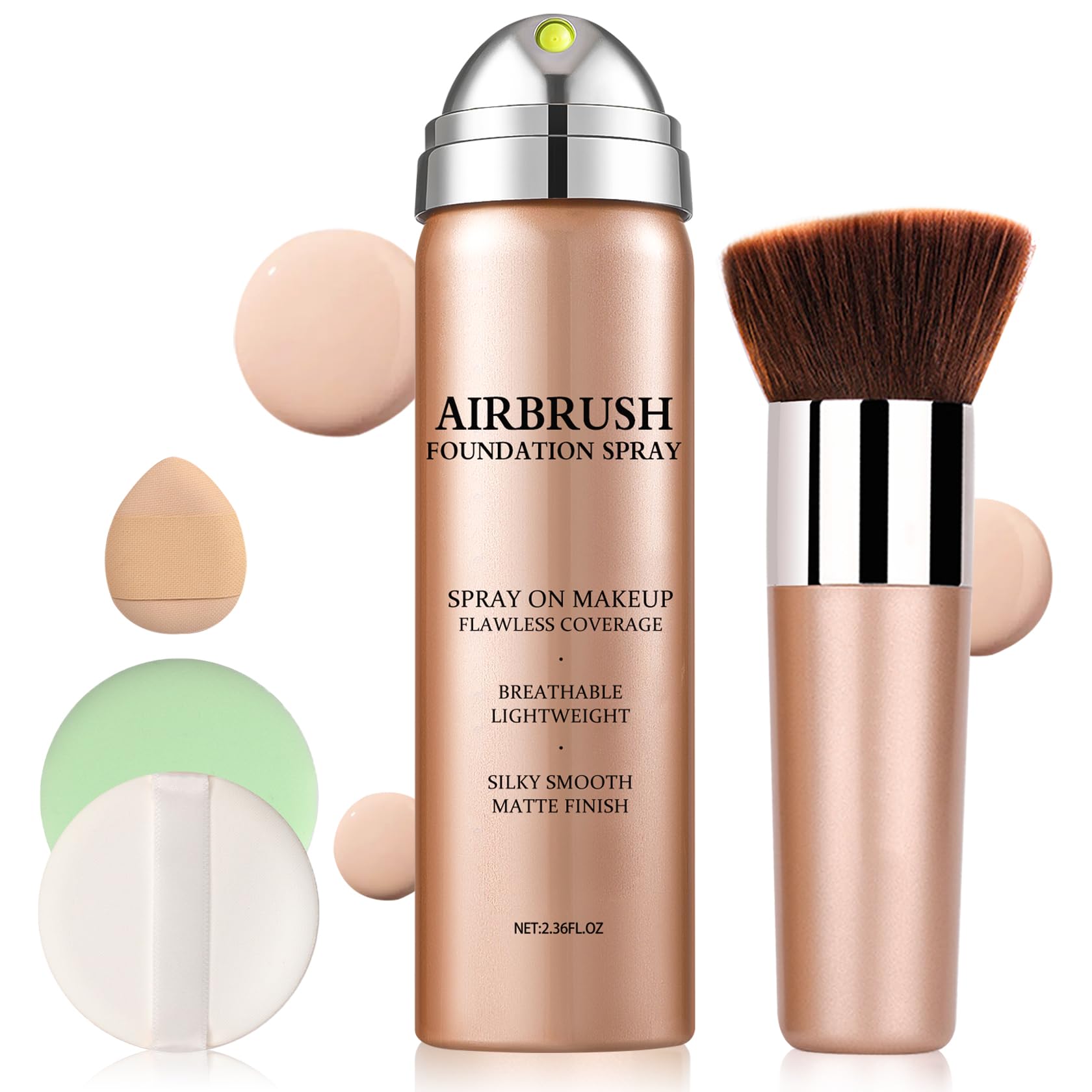 Air Brush Makeup Foundation Magic Minerals Airbrush Foundation Makeup Silk Flawless Buildable Coverage Moisturizing Formula for Smooth Radiant