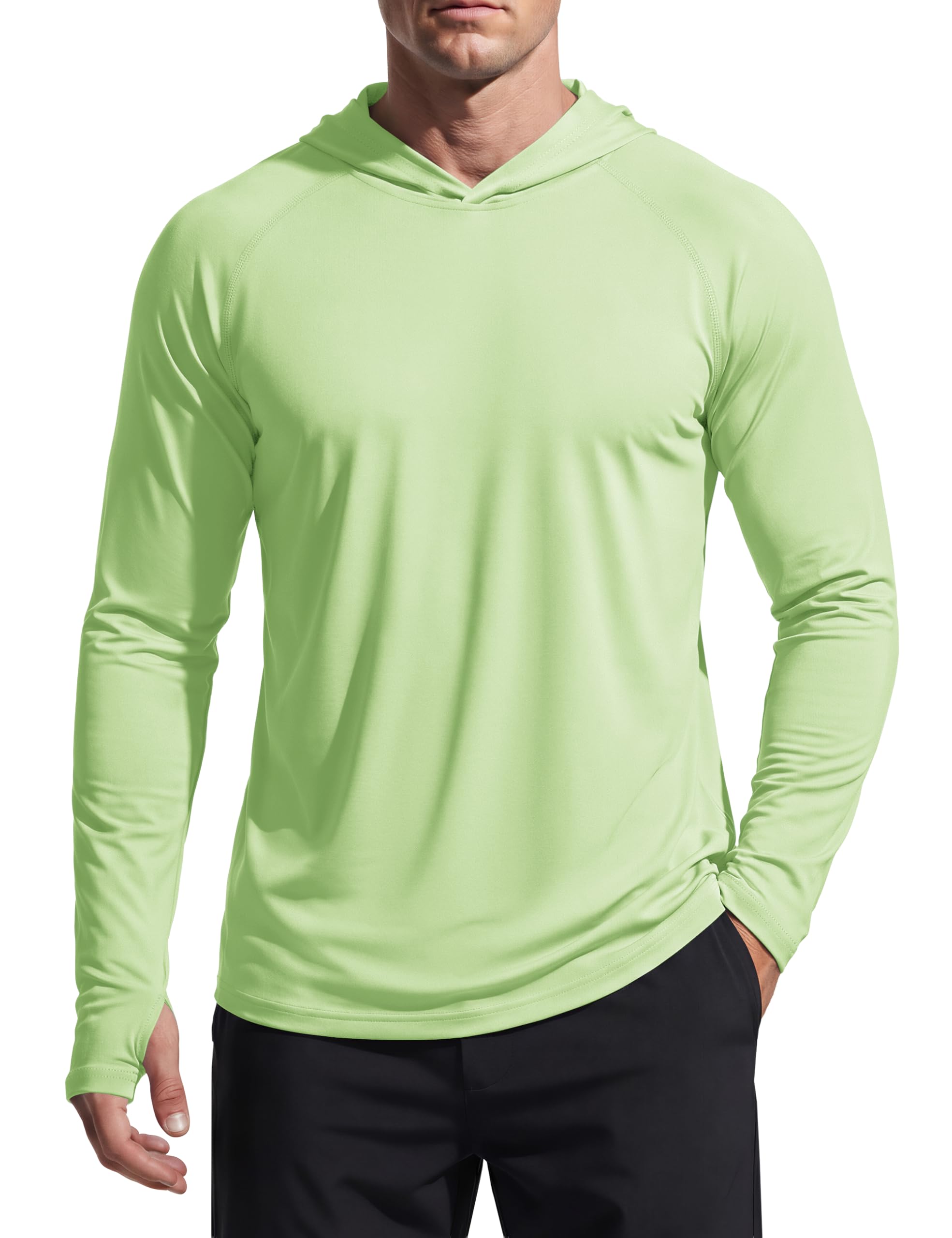 TACVASEN Herren UV-Schutz Hoodie Kapuzenpullover UPF 50+ Langarm Shirt mit Daumenloch