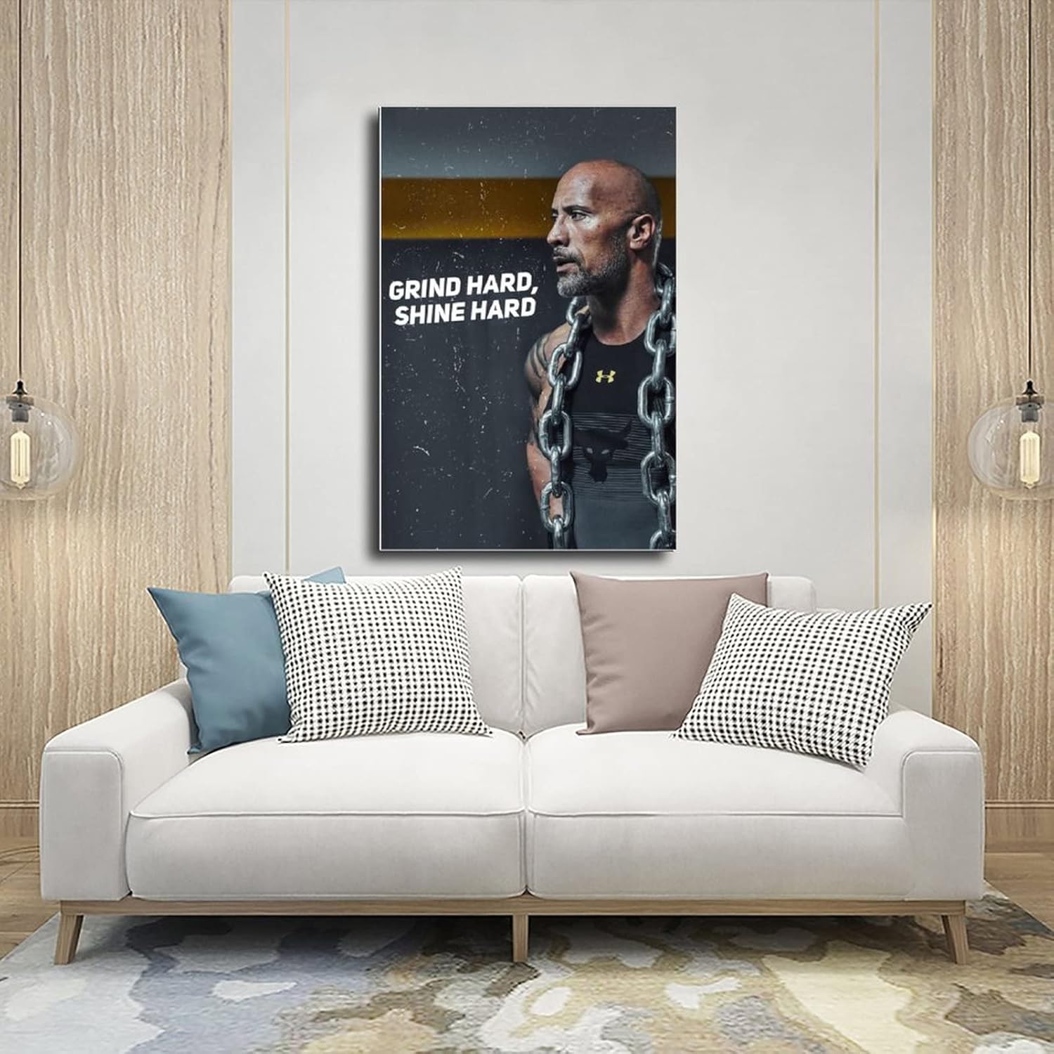 WFKLMSL Poster Su Tela The Rock Dwayne Johnson - 2 Stampe Artistiche 40x60 Cm, Decorazione Murale Senza Cornice