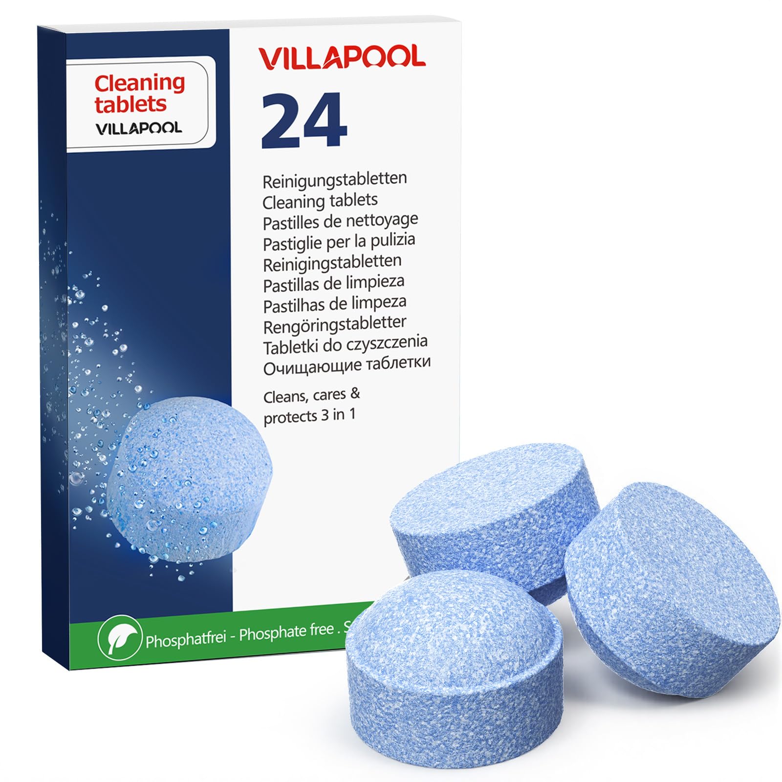 24x 3-Phase Cleaning Tablets Compatible with JURA Fully Automatic Coffee Machines